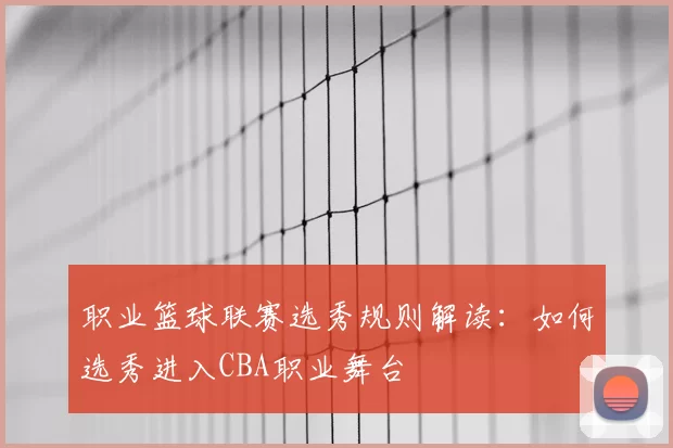 职业篮球联赛选秀规则解读：如何选秀进入CBA职业舞台